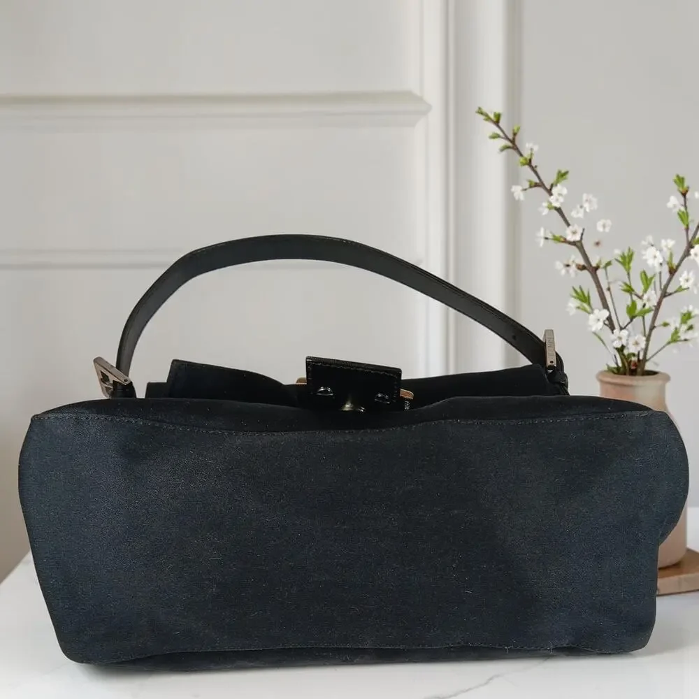 Authentic Fendi Mamma Black Neoprene Baguette Shoulder Bag COA Verified Seller - Picture 7 of 16